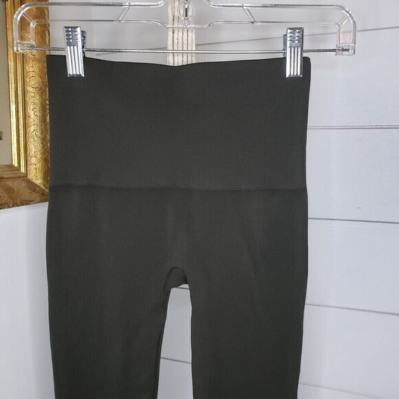 Spanx Look At Me Now Side Zip Leggings Deep Olive Green Slimming Shapewear Small - Picture 5 of 6